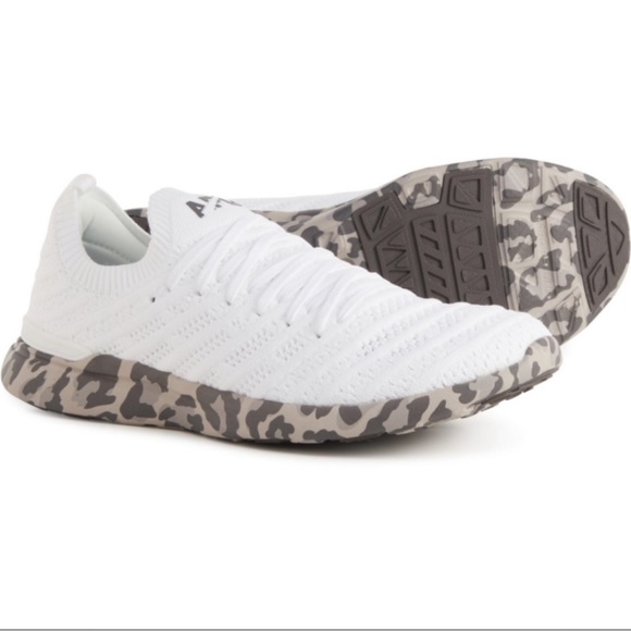 *NEW* APL TechLoom Wave Athletic Hybrid Running Shoe -White/Asteroid/Leopard- - Picture 1 of 5
